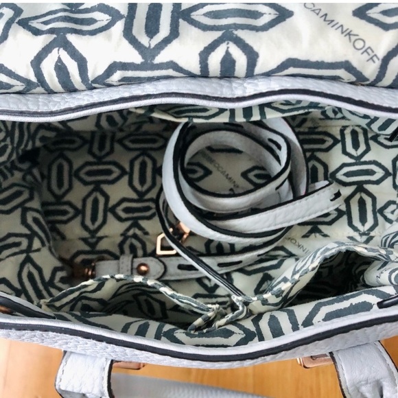 rebecca minkoff white and rose gold jules satchel bag - Picture 8 of 10